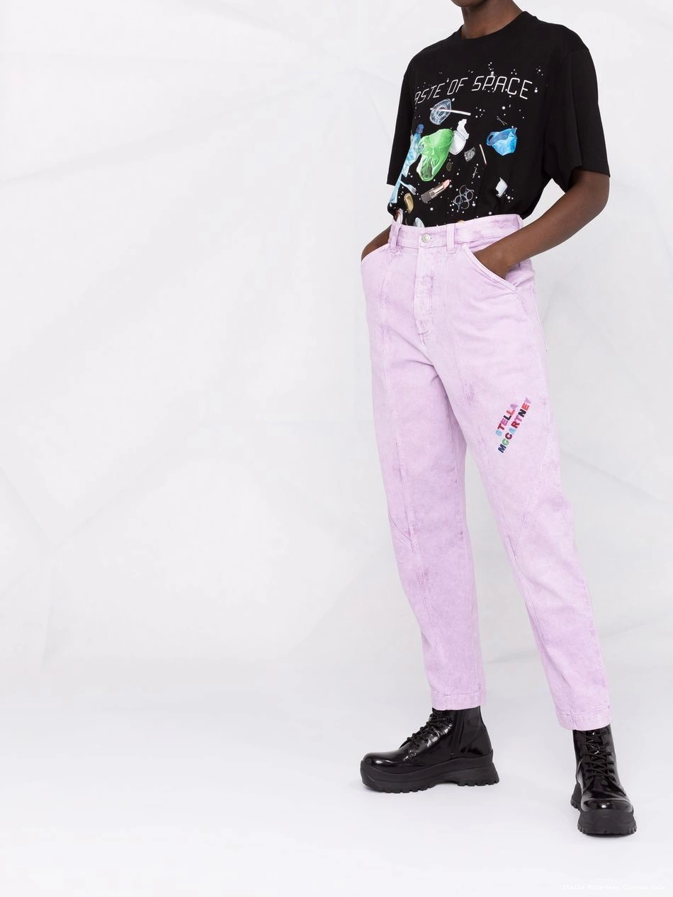 Affordable Women logo-embroidered jeans tapered Stella McCartney 0814